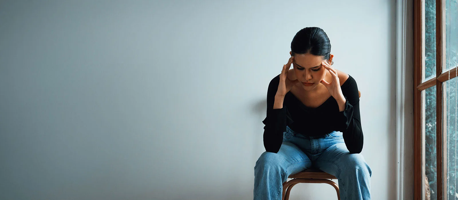 A young lady suffering from addiction