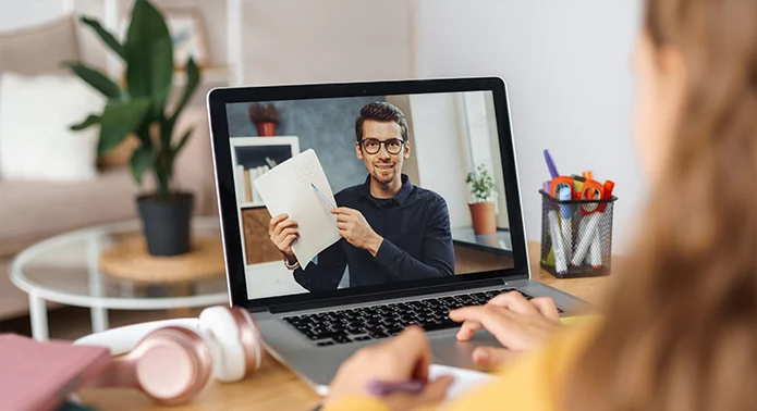 A girl taking online ADHD therapy sessions