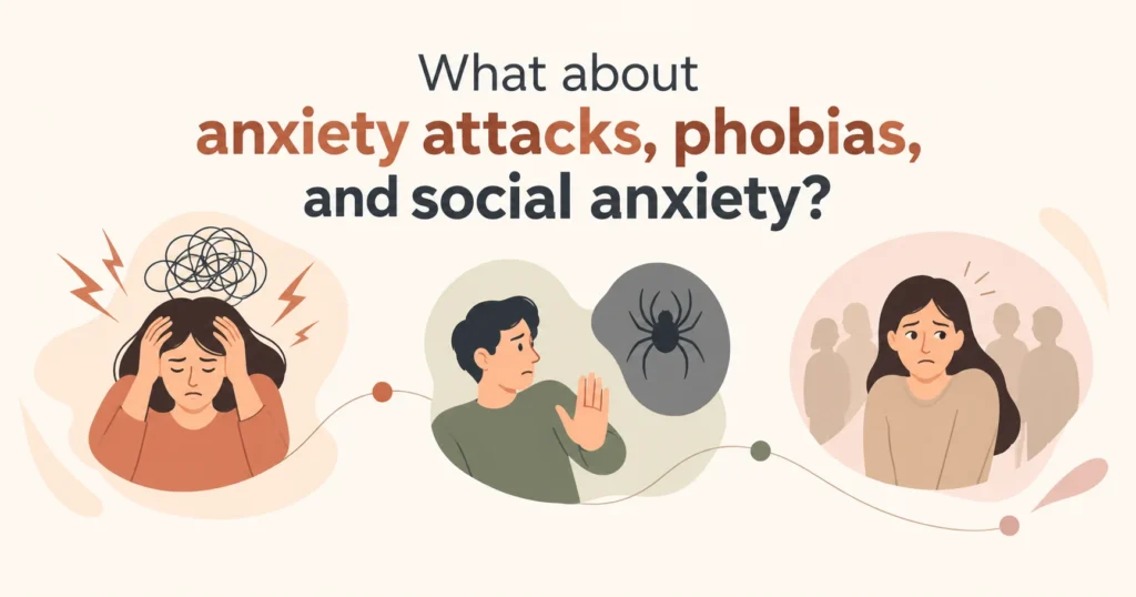 What about anxiety attacks, phobias, and social anxiety?